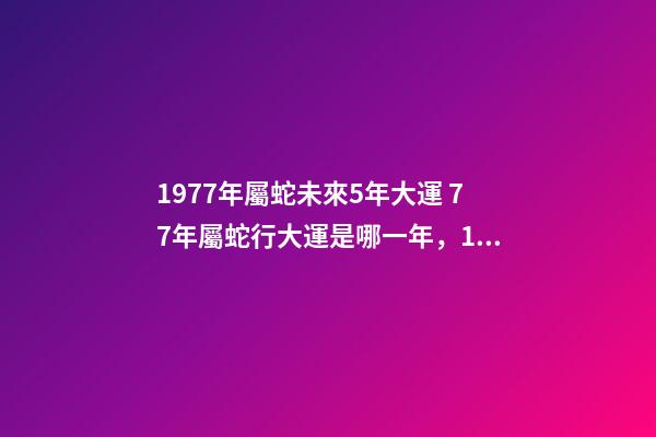 1977年屬蛇未來5年大運 77年屬蛇行大運是哪一年，1977年屬蛇運程到哪一年才會好起來-第1張-觀點-玄機派